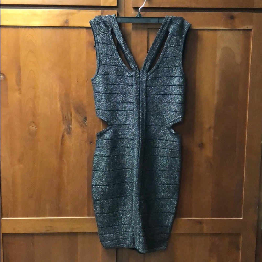 Metallic bandage style dress